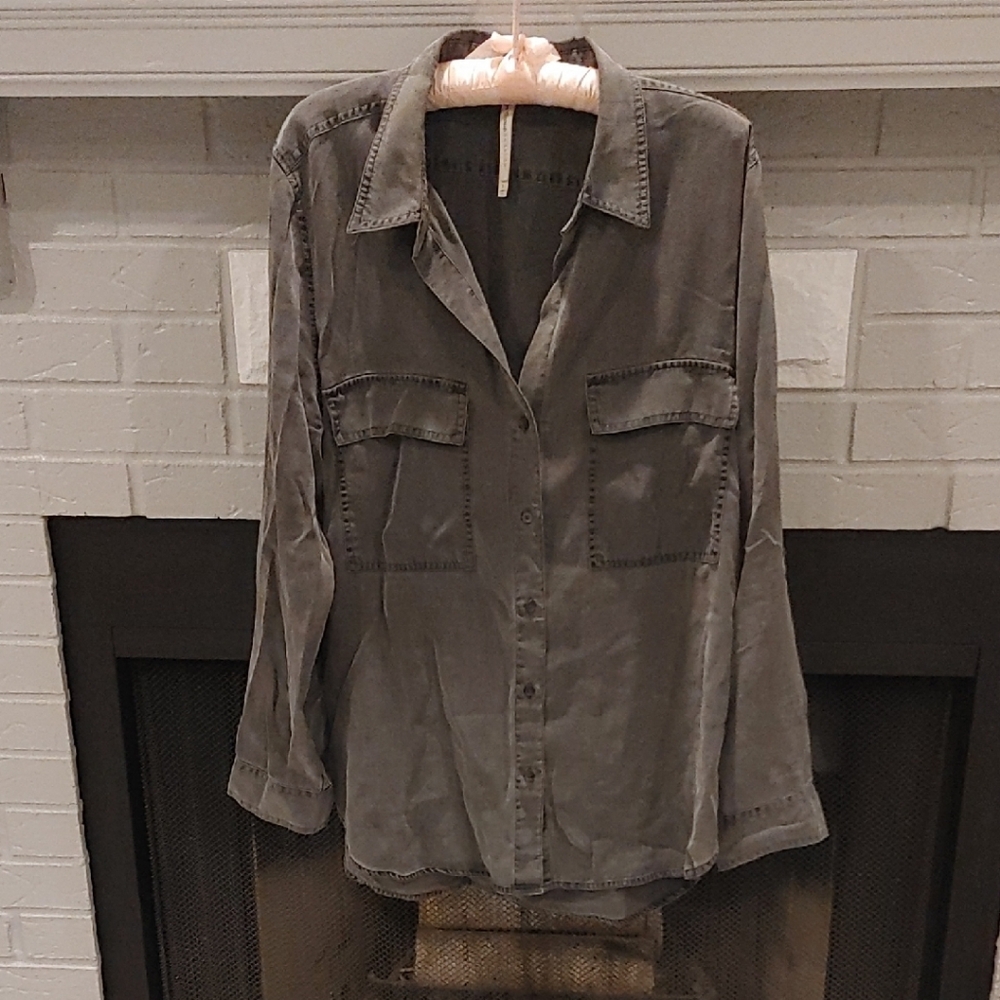 Babaton Women's Casual Button Down Shirt - Gray